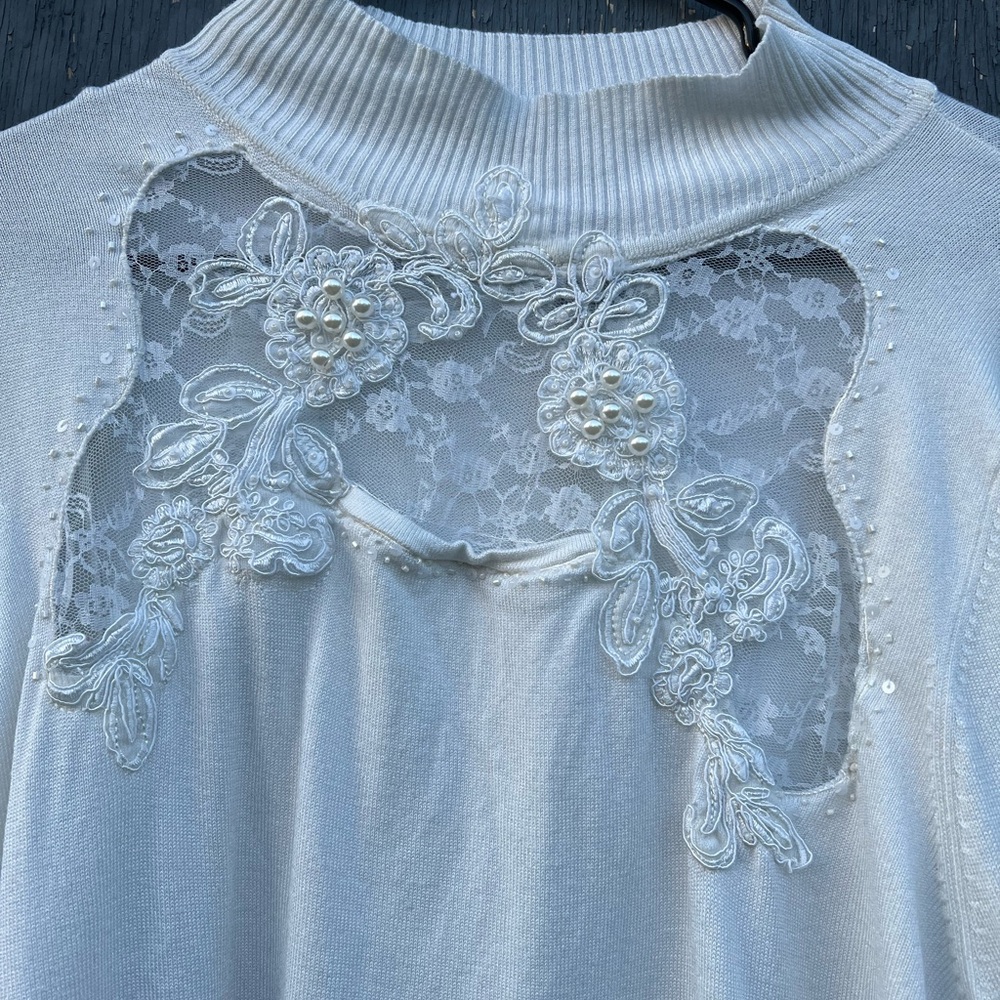 Denim 24/7 Textured White Sweater